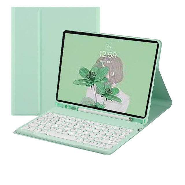 Bluetooth Keyboard Case for Samsung Galaxy Tab S10 Ultra/S9 Ultra 14.6", Round Keys, Green