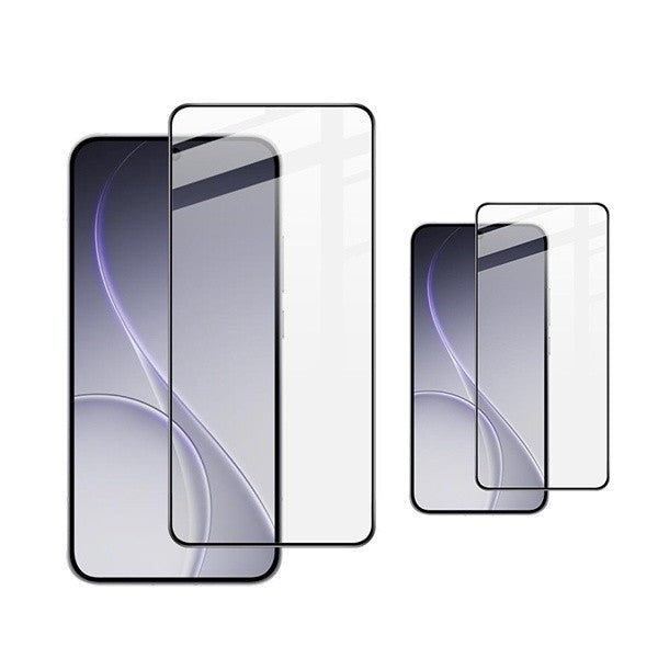 2-Pack Tempered Glass Screen Protector for Oppo Reno15 FS, 9H, Transparent/Black