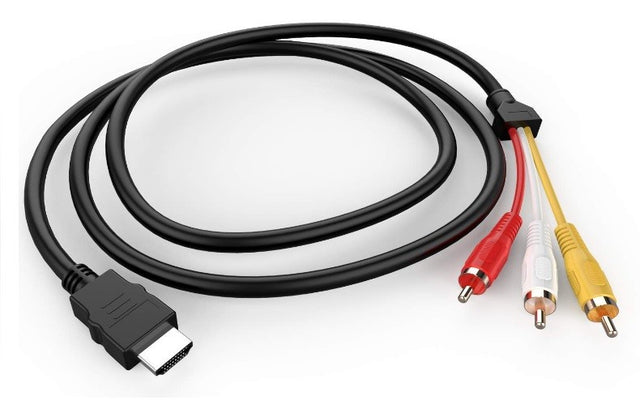 HDMI to RCA Cable 1.5M, HDTV AV Adapter, Black, for TV Projector