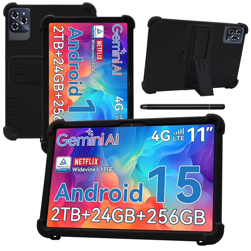 Tablet Case 11 Inch 2025, Shockproof Drop-Proof, Multi-Angle Stand, Portable Thin, Black