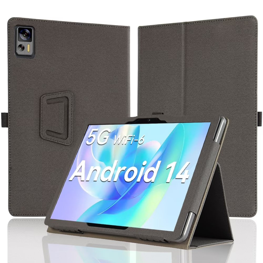 Tablet Case Compatible with KIMLOK 10.1", PU Leather, Shockproof, Stand, Multi-Angle, Portable