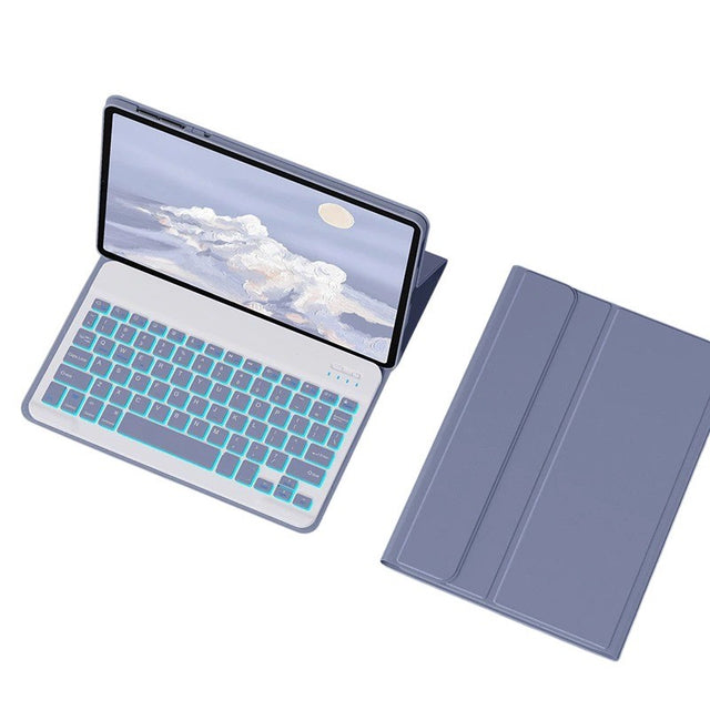 Keyboard Case for Xiaomi Redmi Pad SE 11 2023, RGB Backlight, Purple