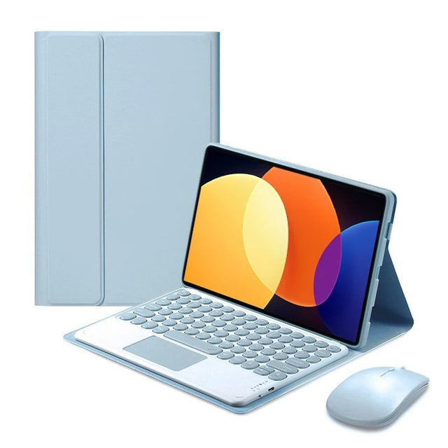 Touchscreen Keyboard Case for Xiaomi Redmi Pad 2 Pro 12.1" 2025, with Mouse, Round Keys, Blue