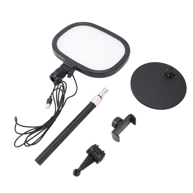 Desktop Video Conference Lighting Kit with Stand and Phone Holder for Zoom Streaming Recording