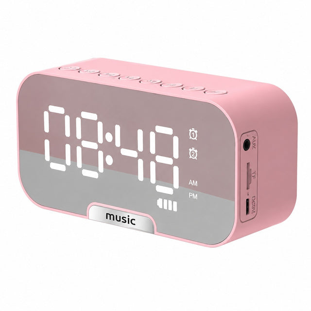 Multifunctional Alarm Clock with Bluetooth Speaker, Radio, Phone Stand, Portable