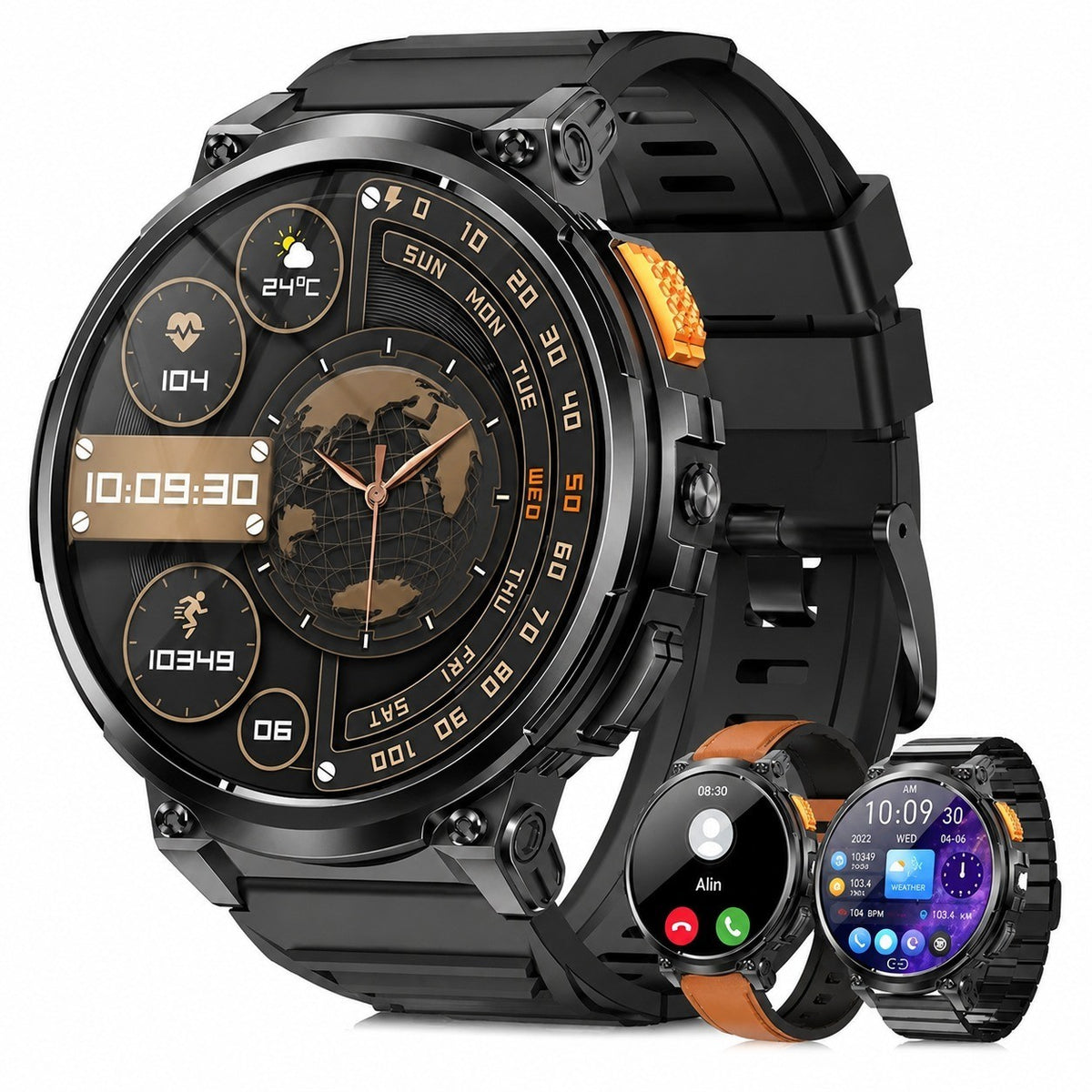 Men's Smartwatch, 1.85" HD Screen, Bluetooth Calling, IP68 Waterproof, 730mAh Battery