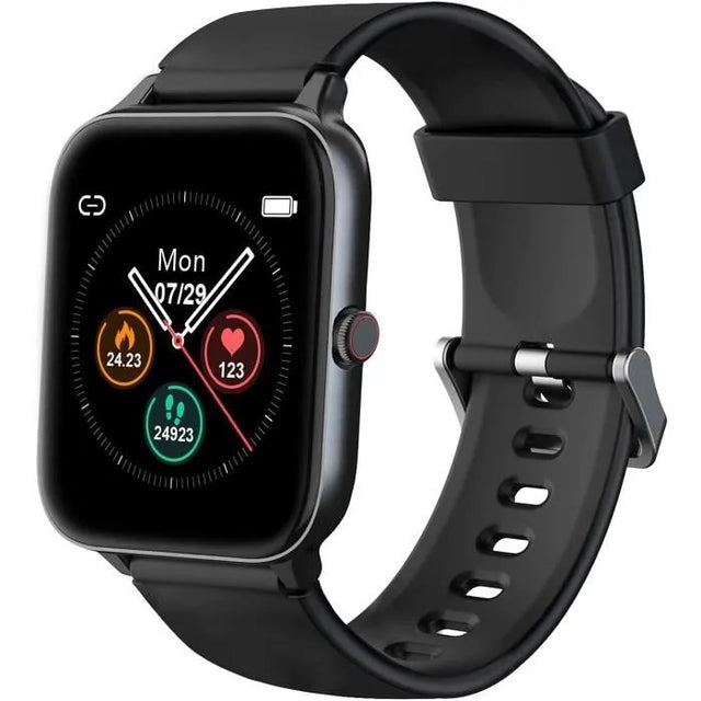 Smartwatch 1.5" with Heart Rate Monitor, Pedometer, Calorie Tracker, Black