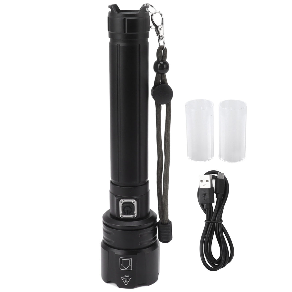 10000LM LED Flashlight, USB Rechargeable, Portable, Adjustable Brightness, Waterproof, Zoom, for Hiking Camping