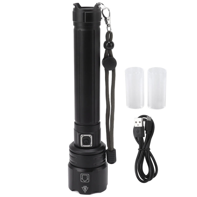 10000LM LED Flashlight, USB Rechargeable, Portable, Adjustable Brightness, Waterproof, Zoom, for Hiking Camping