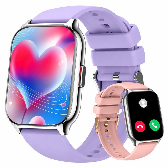 Smartwatch with Bluetooth Calling, 2.0" HD, 100+ Sports Tracking, Sleep, Heart Rate & Blood Pressure Monitor