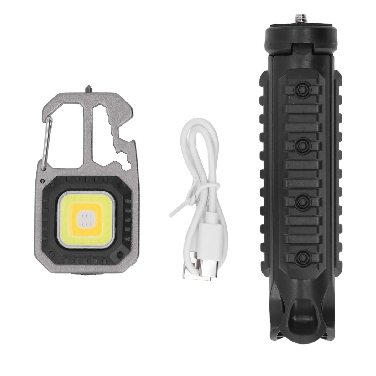 COB Small Flashlight, Rechargeable, 3 Modes, Portable Pocket Light with Tripod for Camping