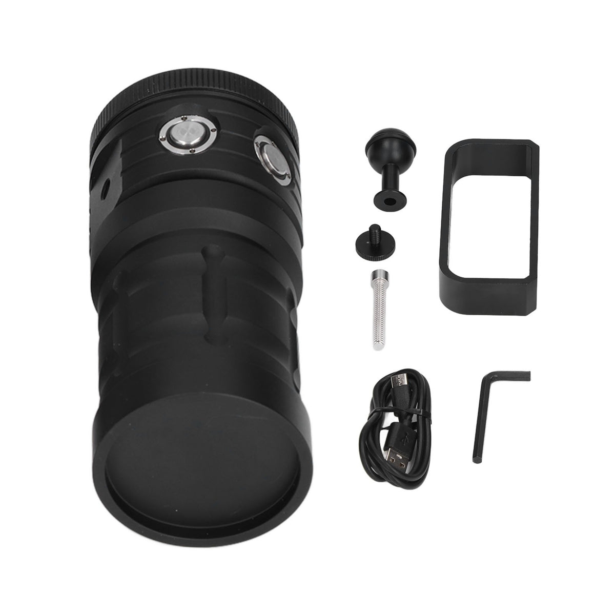 COB LED Diving Flashlight, 100m Waterproof Underwater Torch, 3 Light Colors, 7 Modes