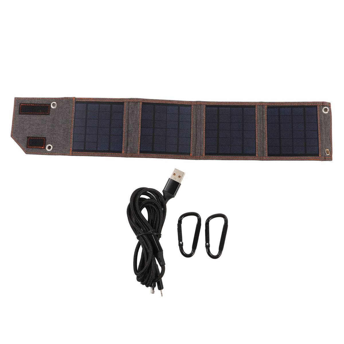 Foldable Solar Panel Charger 8W 5V USB Port, Polycrystalline Silicon, Outdoor Folding Bag for Camping Hiking