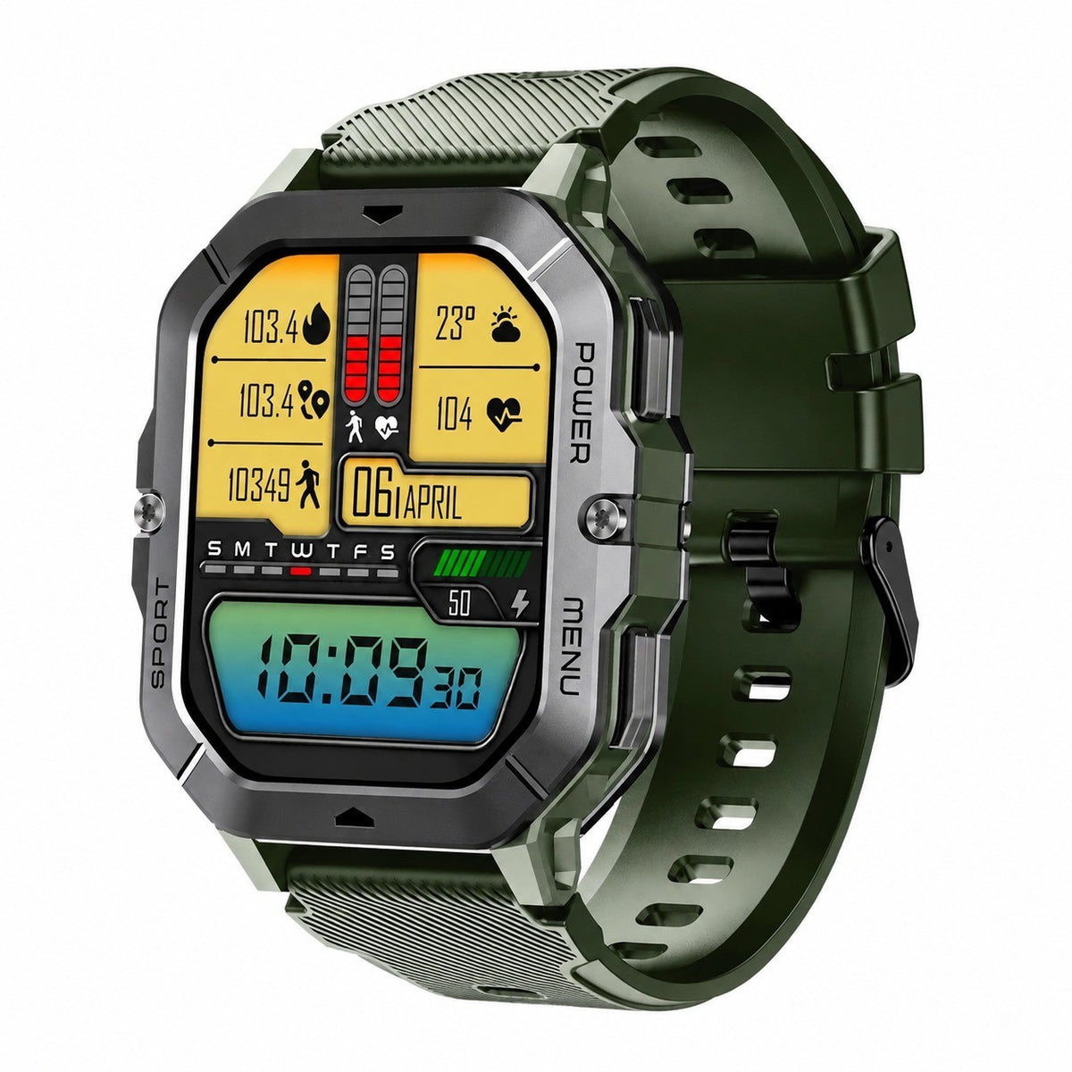 Men's Smartwatch 2.02" Bluetooth Calling, 5ATM Waterproof, Heart Rate Monitor, Fitness Tracker