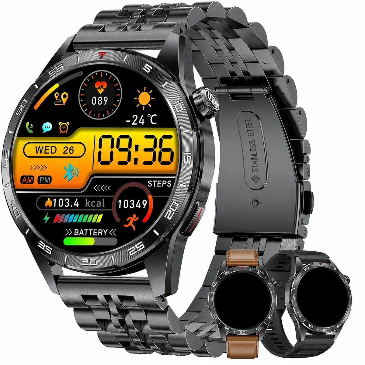 Men's Smartwatch with Bluetooth Calling, 1.43" AMOLED, Heart Rate/Sleep Tracker, IP68 Waterproof