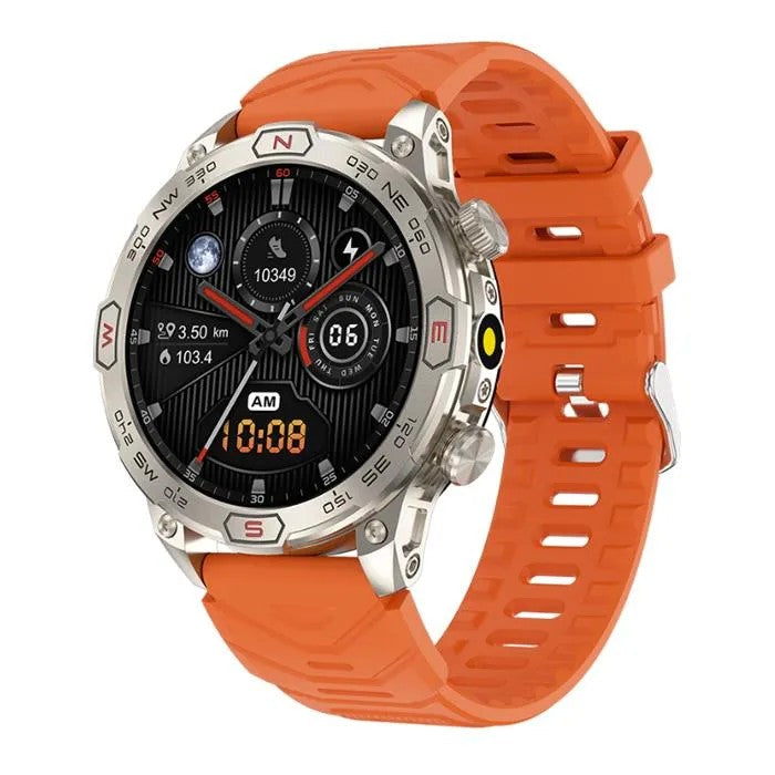 Smartwatch with AMOLED Screen, Bluetooth Calling, Health Monitoring, Orange