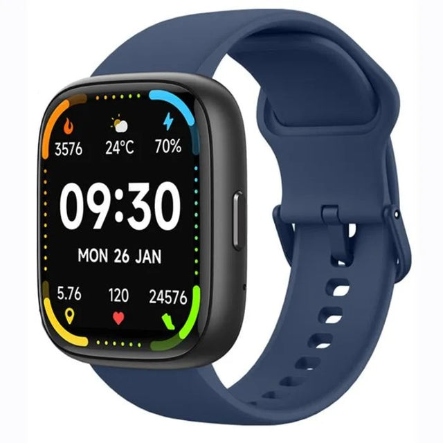 Smartwatch with Bluetooth Calls, Health Monitor, Sports Tracker, Voice Assistant, Blue