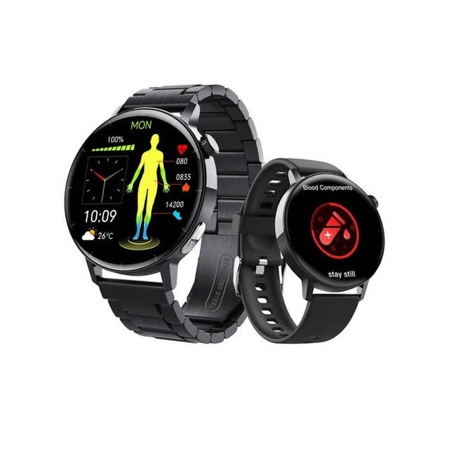 Smartwatch with Bluetooth Calling, Waterproof, Black, 158 Sports Modes, Health Tracking