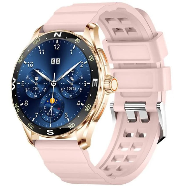 Smartwatch with Bluetooth Calling, 1.43" AMOLED, Heart Rate & Oxygen Monitor, Pink