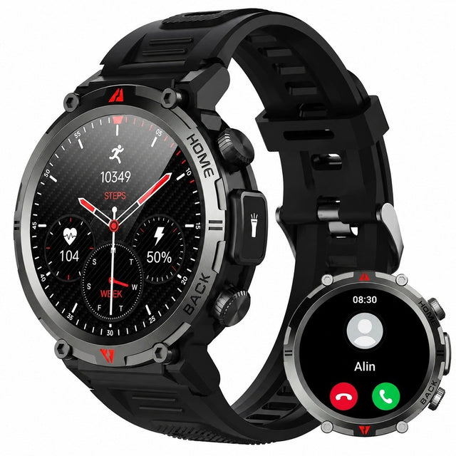 Men's Smartwatch 1.45" HD, 110+ Sports Modes, HR/SpO2/Sleep Monitor, Black
