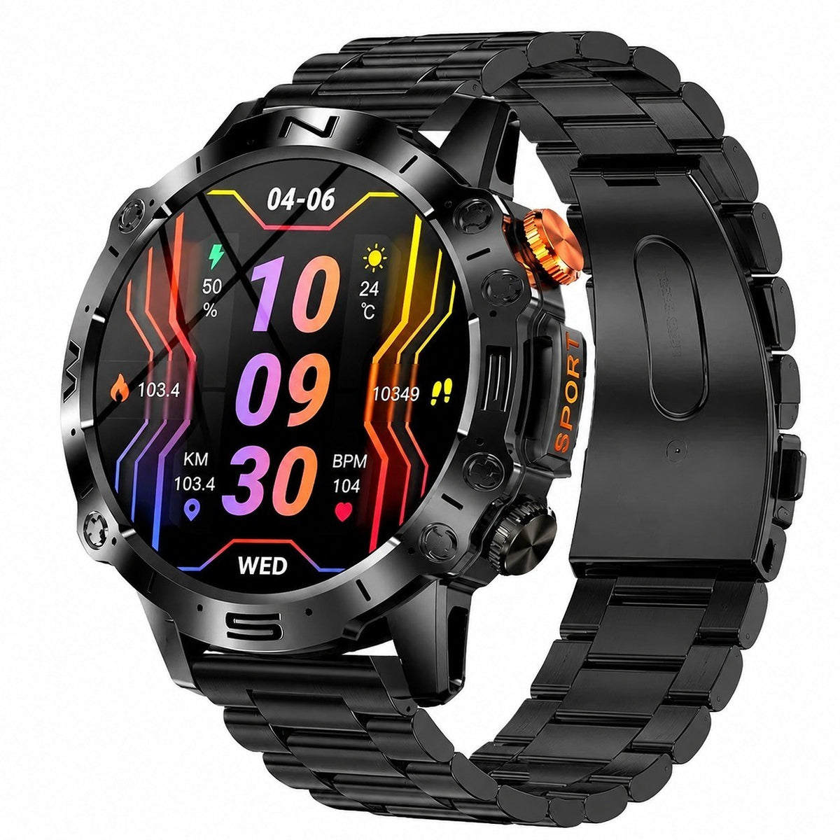 1.43" AMOLED Smartwatch for Men, Bluetooth 5.1 Calling, 3 Straps, Black