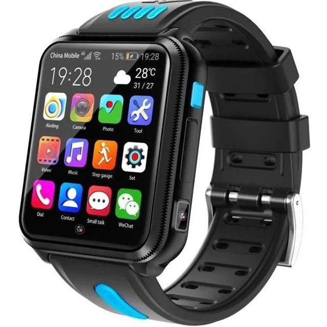 Smart 4G Watch with GPS, Wi-Fi, Remote Camera, Tracker, for Kids, Blue