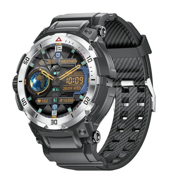 2-in-1 Smartwatch with TWS Earbuds, Bluetooth Call, Heart Rate, 1.46" IPS, Waterproof, Silver