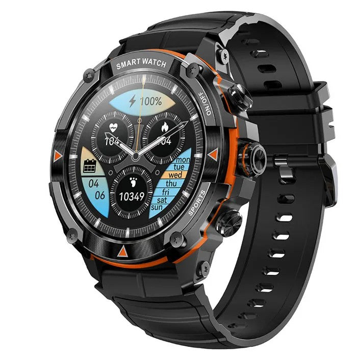 Smartwatch with Touchscreen, Orange, 2.02" Screen, Fitness Tracker, Compatible with Android iOS