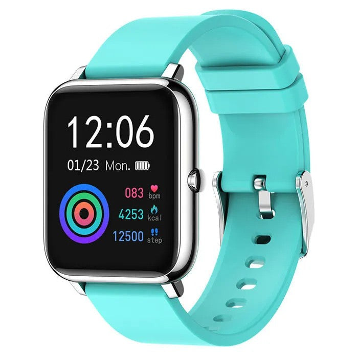 Smartwatch 1.3" Square TFT Display, Blue, IP67 Waterproof, Prolonged Sitting Reminder, Sport