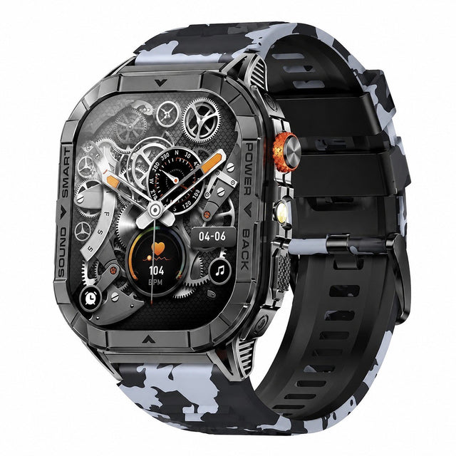 Smartwatch with 2.13" AMOLED Screen, Heart Rate, SpO2, IP68, 20 Sports Modes, Black