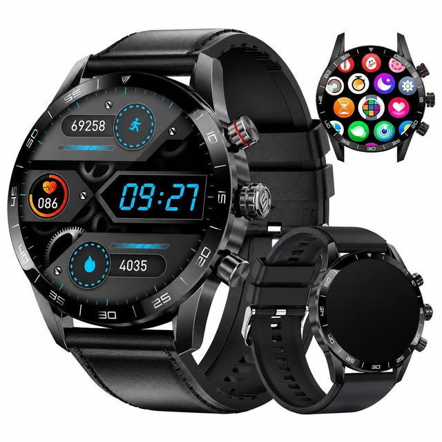 Men's Smartwatch 1.43" AMOLED, Bluetooth Calling, Voice Assistant, 2 Straps, 15-Day Battery, SpO2