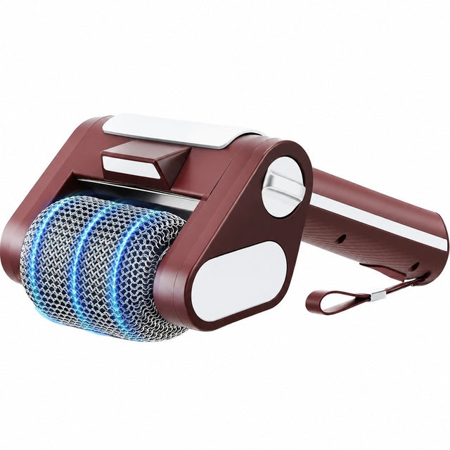 Motorized BBQ Grill Cleaning Brush with LED Light, 304 Stainless Steel Roller, Burnt-On Food, Brown