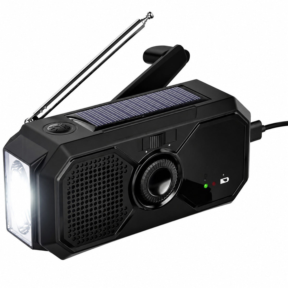 Portable Hand-Crank Solar Radio, AM/FM Rechargeable Dynamo, Survival Emergency, Hiking Camping